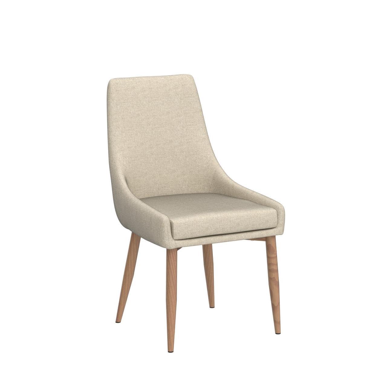 E&D FURNITURE Dining Chairs, Accent Living Room Chair Set of 2 Beige Kitchen and Dining Room Chairs with High Back 2 Pack Fabric Dining Chairs Sillas para Comedor Upholstered Dining Metal Leg Chairs - Image 5