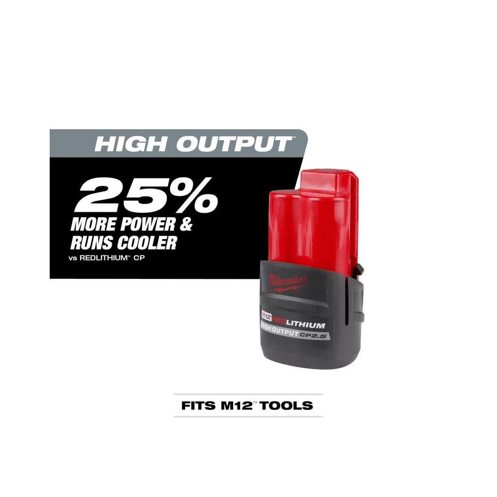 Milwaukee 48-11-2425 M12 REDLITHIUM HIGH Output CP 2.5Ah Battery - Image 3