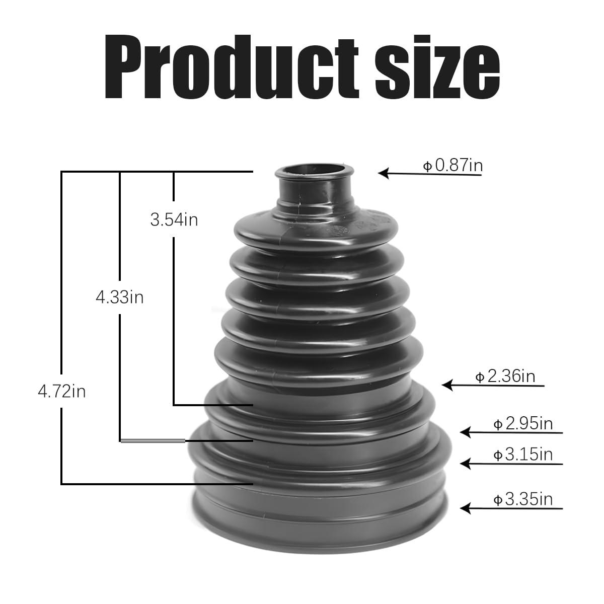 BESULEN 2PCS Car CV Joint Boot Kit, Flexible Vehicle Constant Velocity Dust Cover with 6 Cable Ties, Automotive Front Rear Axle Boot Repair Tools Accessories, Universal Fit - Image 2