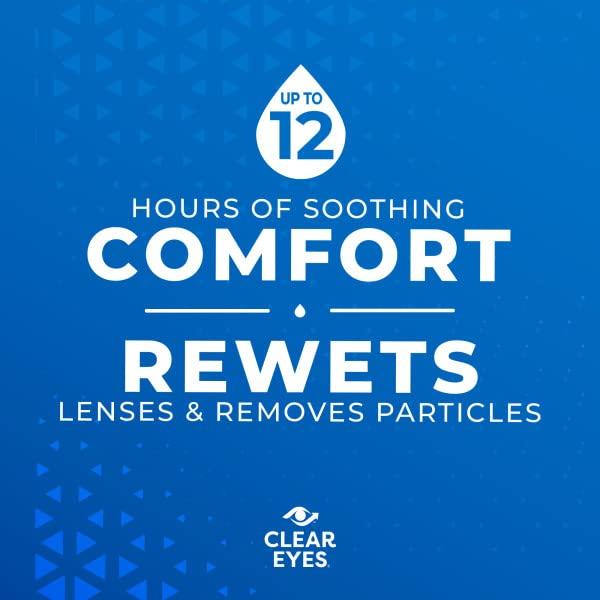 Clear Eyes Contact Lens Relief Soothing Eye Drops 0.50 oz (0.5 Fl Oz (Pack of 4)) - Image 4