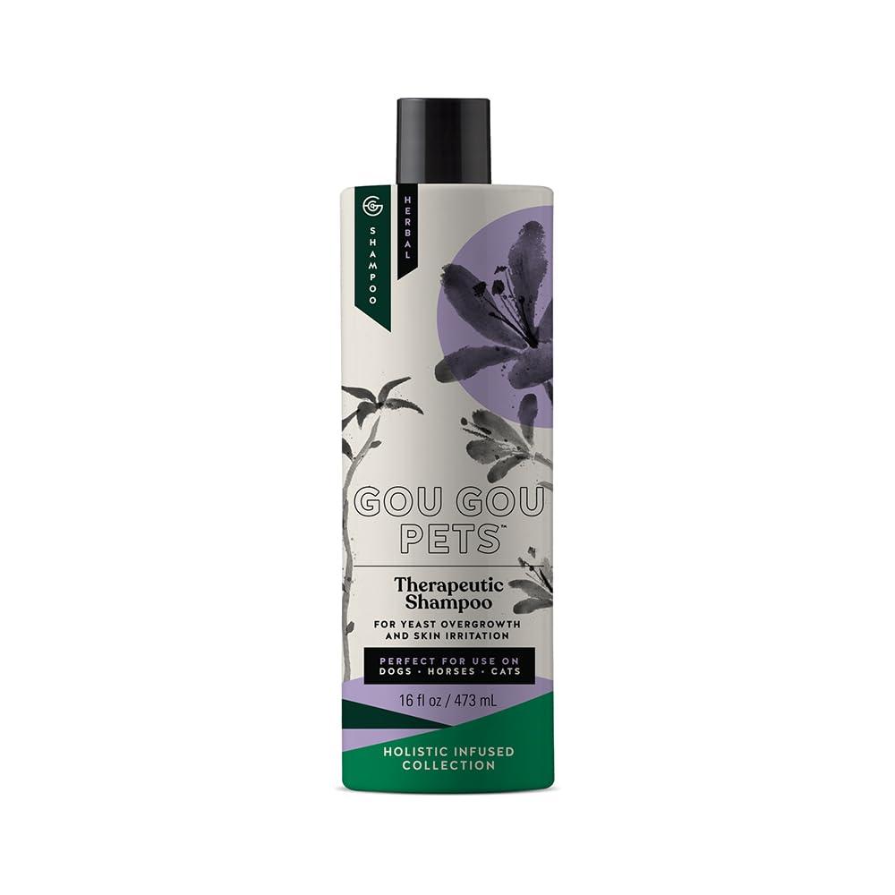 Gou Gou Pets Holistic Natural Anti-Fungal Shampoo for Dogs, Cats & Horses: Veterinarian Recommended: Relieve Itching & Flaking Skin Caused by Fungal Infections & Skin Conditions - Made in USA - 16 oz