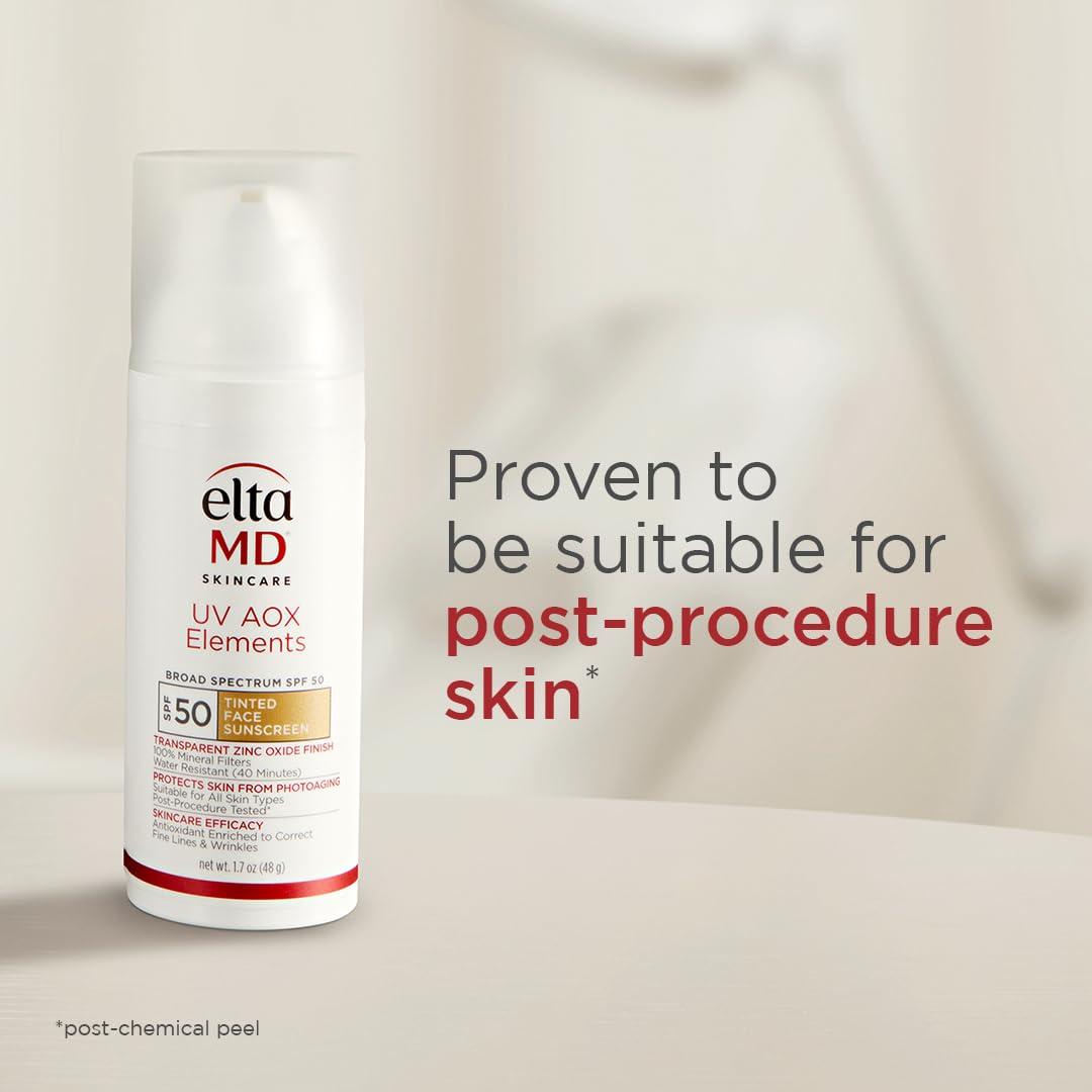 EltaMD UV AOX Elements Tinted Mineral Face Sunscreen Lotion, Tinted Moisturizer for Face SPF 50 with Antioxidants, For Dry Sensitive Skin 1.7 oz Pump - Image 4