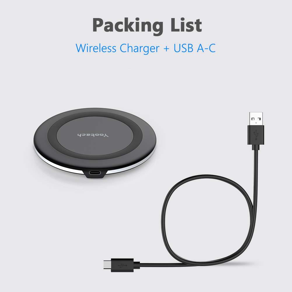 Yootech Wireless Charger,10W Max Fast Wireless Charging Pad Compatible with iPhone 16e/16/16 Plus/16 Pro Max/15/14/13/SE 2022/12/11/X/8,Samsung Galaxy S22/S21/S20,for AirPods Pro 2(No AC Adapter) - Image 6