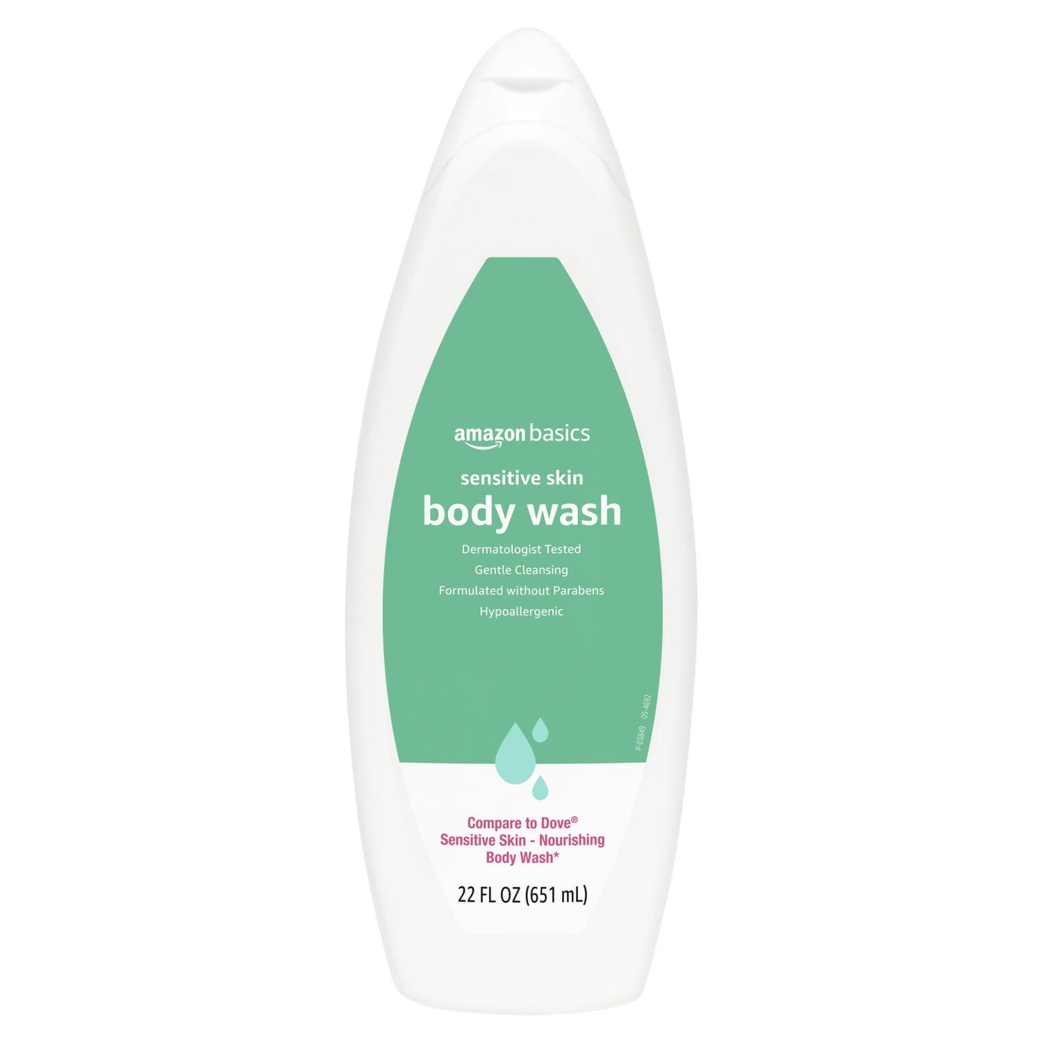 Amazon Basics Body Wash for Sensitive Skin, Hypoallergenic, 22 fl oz (Pack of 1)