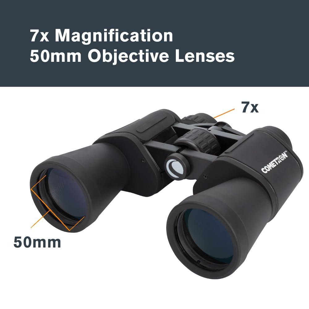 Celestron - Cometron 7x50 Astronomy Binoculars – Entry-Level for Stargazing and Comet Watching – Large 50mm Objective Lenses – Wide 6.6° Field of View – Multi-Coated Optics - Image 2