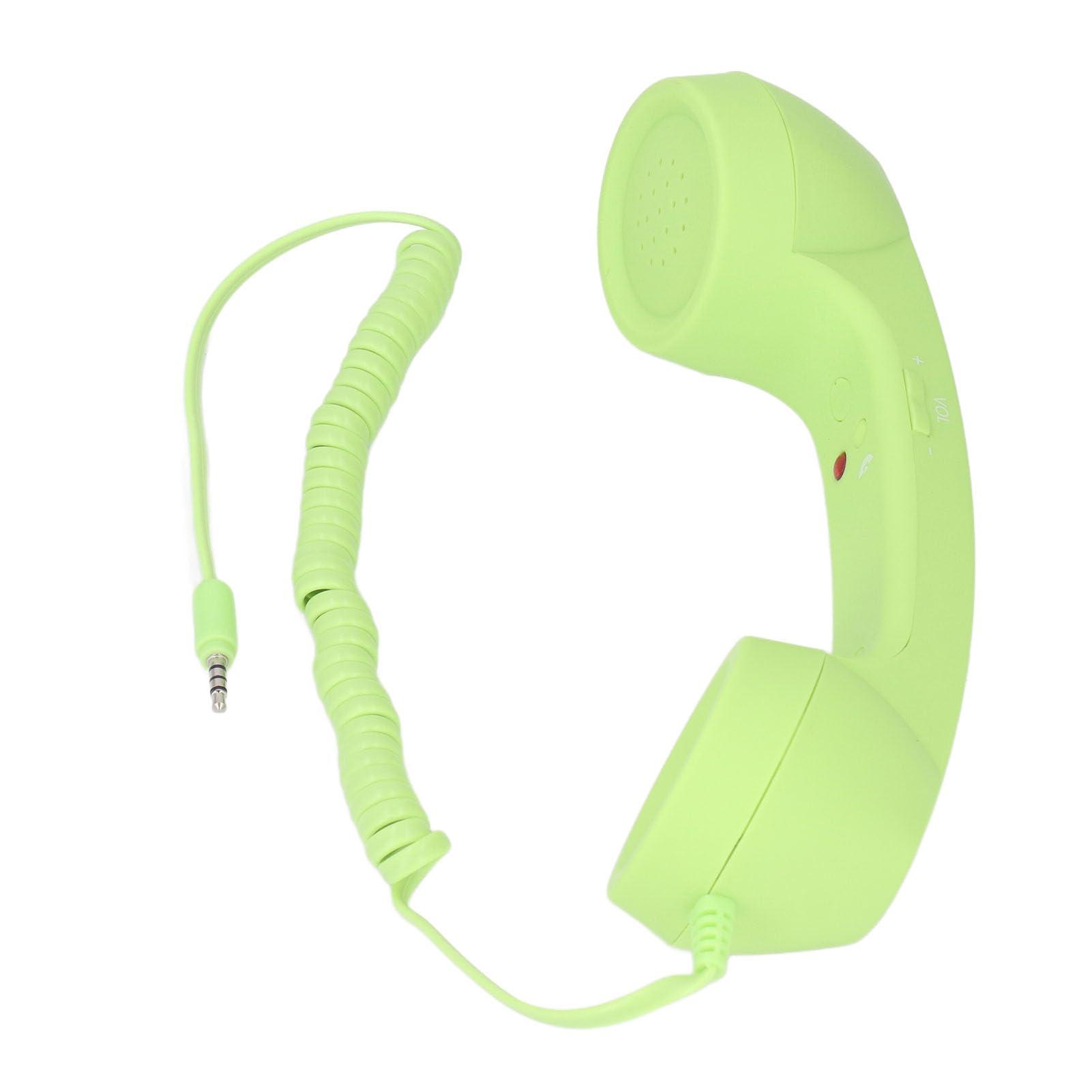 3.5mm Vintage Retro Telephone Handset, Cell Phone Receiver, Radiation Proof Retro Handset, Microphone Speaker for Cellphone Smartphone, Handheld Old Telephone Headset (Green) - Image 5