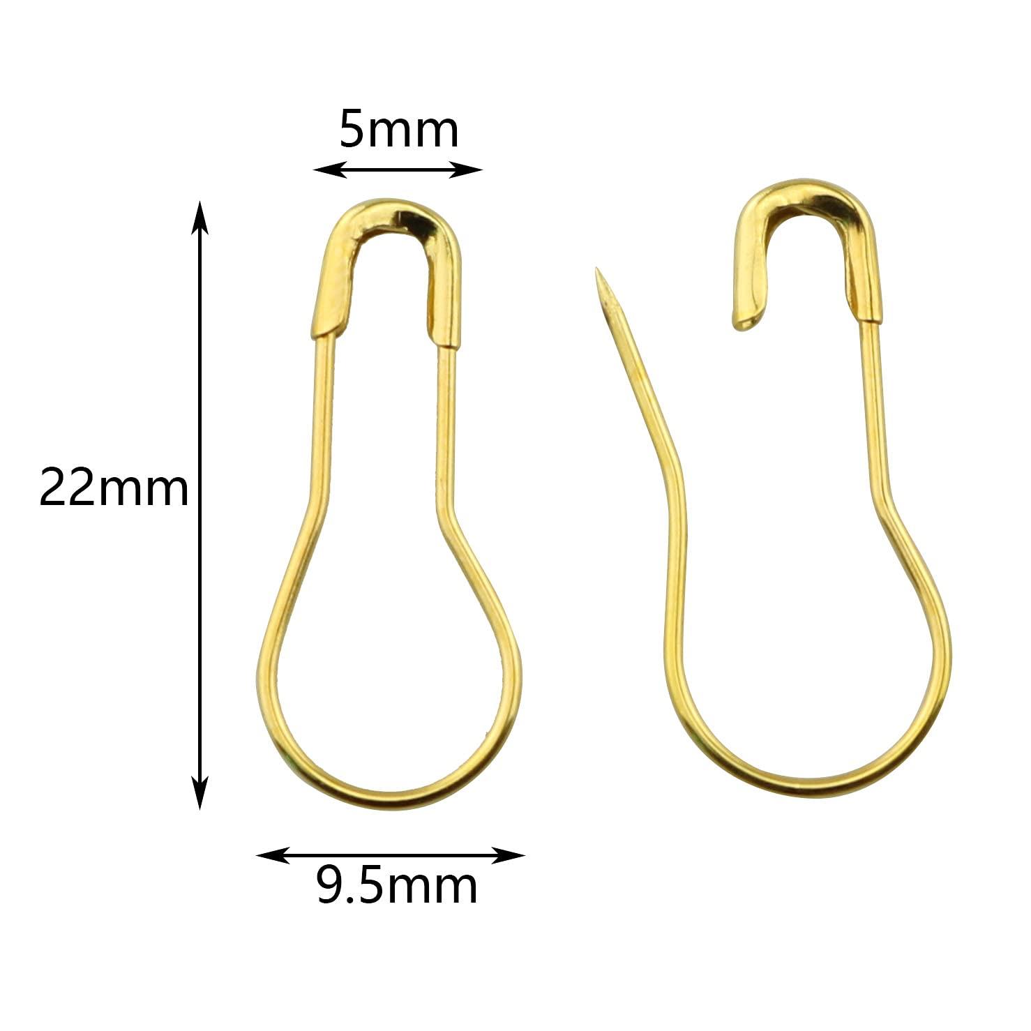 Tegg Safety Pin 500PCS Gold Gourd Shape Metal Fastening Safety Clips for Jewellery Costume Tag and DIY Bulb Pin - Image 2