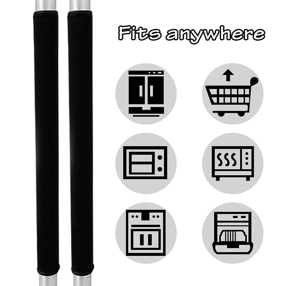 Miaowater 4 PCS Refrigerator Door Handle Covers Kitchen Appliance Decor Handles Anti-Skid Anti-Static Protector Fridge, Dishwasher Oven Keep Off Fingerprints,Food Stains (Black) - Image 5
