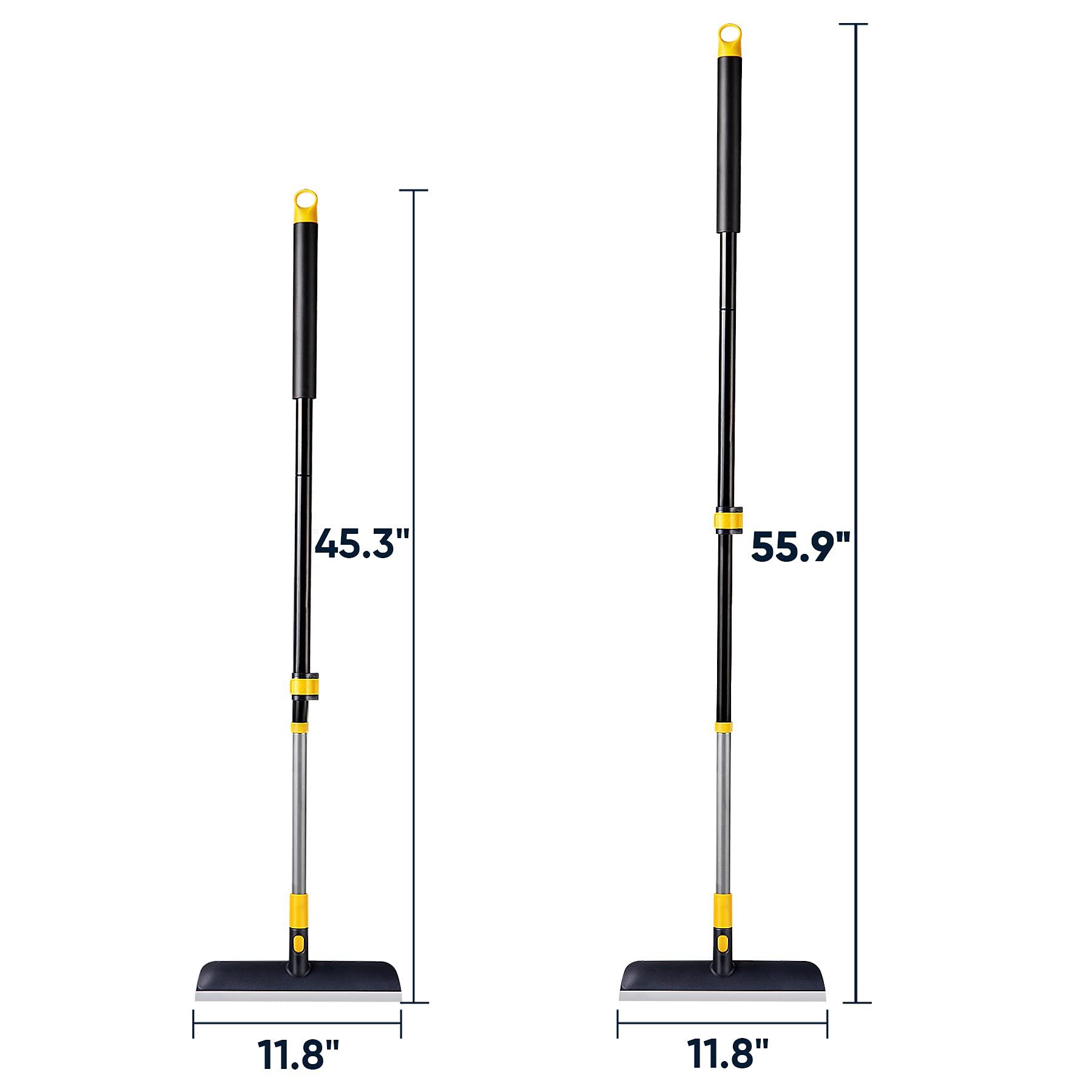 Yocada Floor Scrub Brush Telescopic Handle 2 in 1 Scrape Brush Stiff Bristle Shower Scrubber for Cleaning Patio Bathroom Garage Kitchen Wall Deck Tub Tile 55.9 inch Tall - Image 3