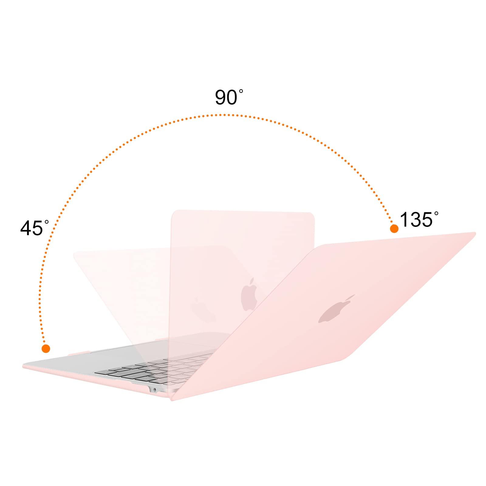 MOSISO Compatible with MacBook Air 13 inch Case M1 Chip 2021-2018 Release A2337 A2179 A1932, Plastic Hard Shell&Keyboard Cover&Screen Film&Storage Bag for MacBook Air 13.3 inch Case, Chalk Pink - Image 4