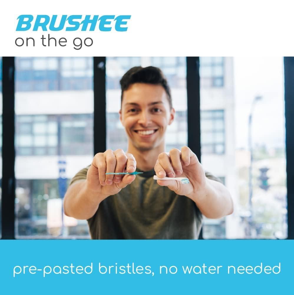 Brushee - The Evolution of Oral Care | 4-in-1 Tool (Paste + Brush + Floss + Pick) | Individually Wrapped | Disposable | Prepasted Travel Toothbrushes | Small Adult Toothbrush - (24-Pack) - Image 3