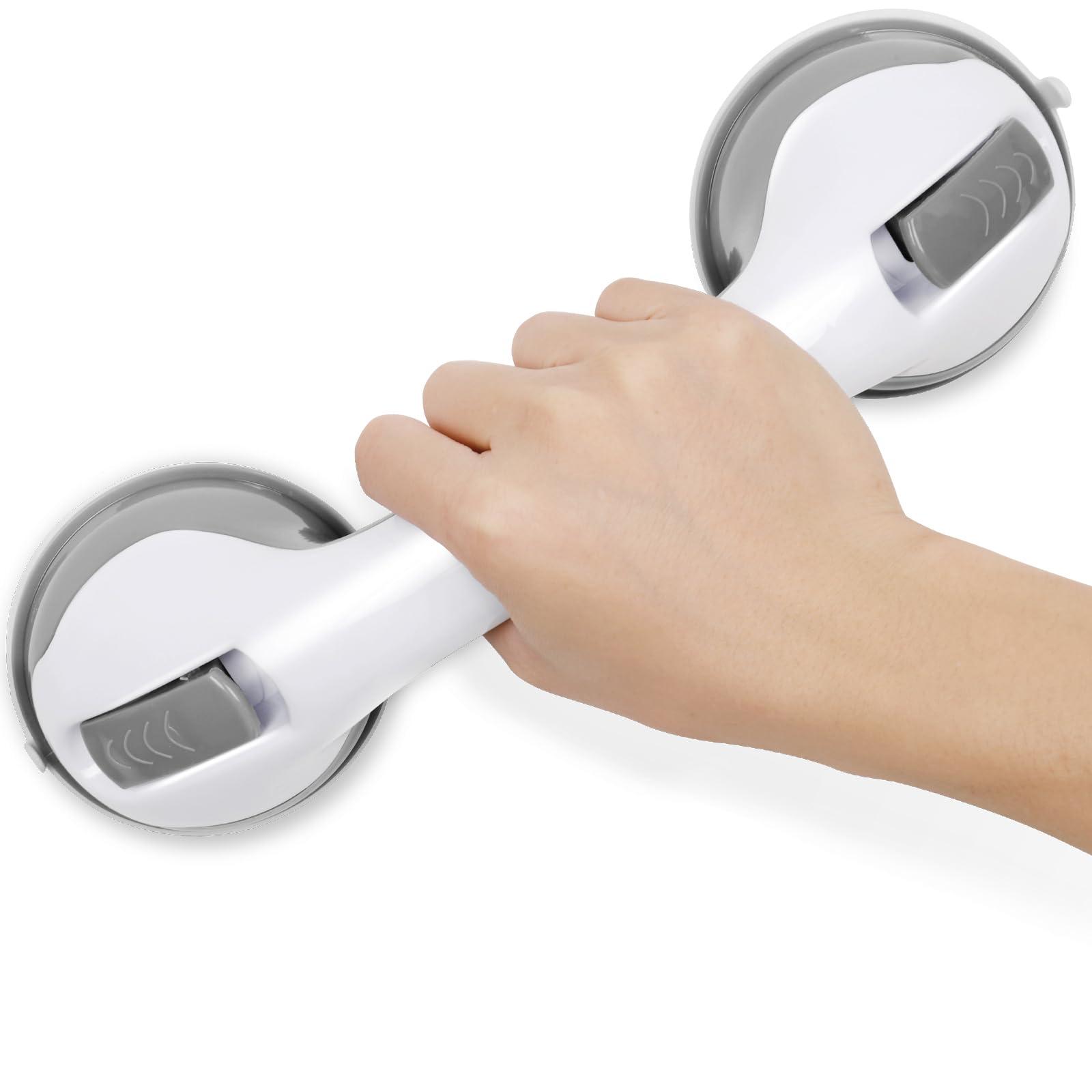 Shower Handle 1 Pack Grab Bars for Bathtubs & Showers, 12 inch Grab Bars for Bathroom with Strong Hold Suction Cup, Balance Bar Safety Hand Rail for Injury, Senior, Elderly Grey - Image 7
