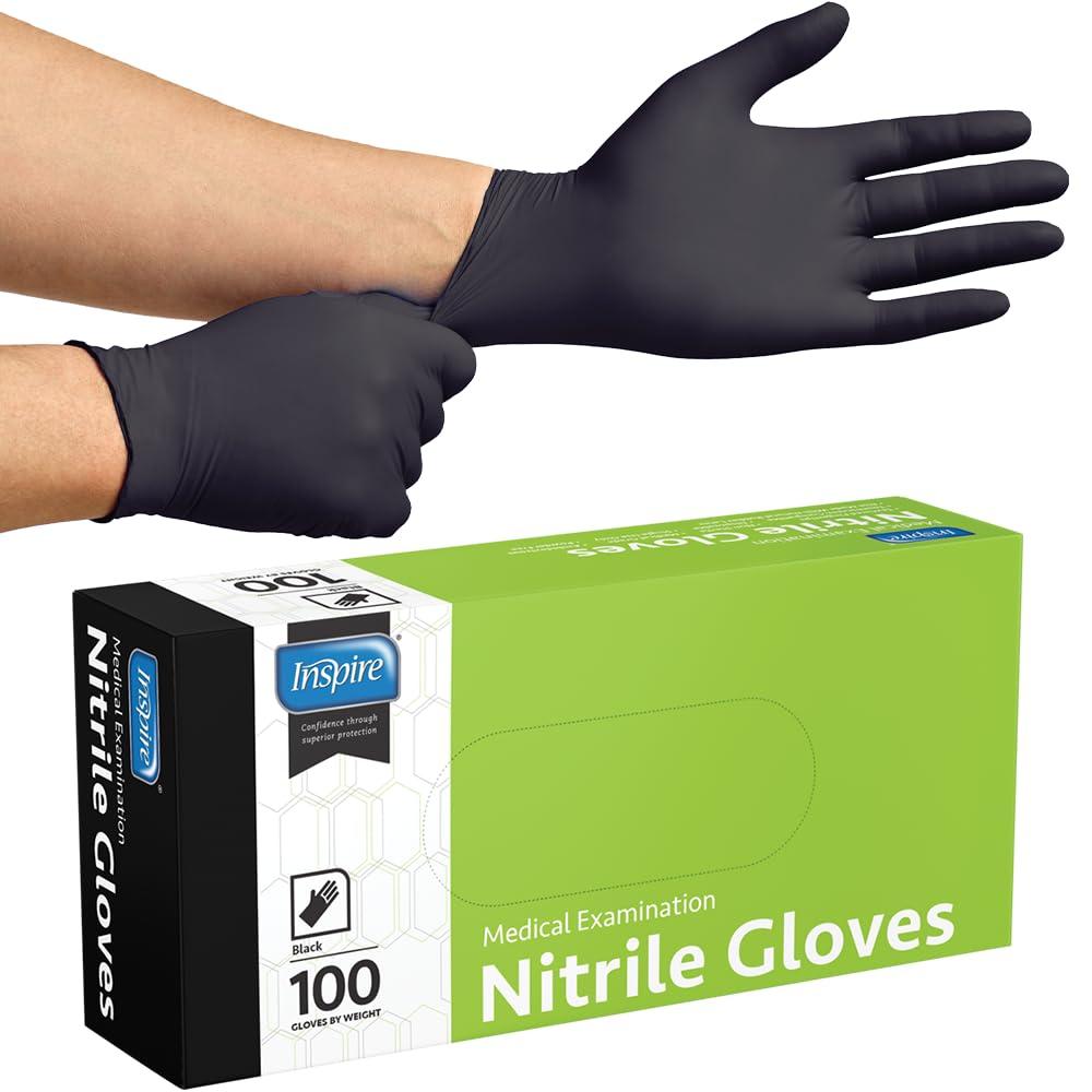 Inspire Black Nitrile Gloves | THE ORIGINAL Quality Black Gloves Disposable Latex Free | 4.5 Gloves Cooking Gloves - Image 7