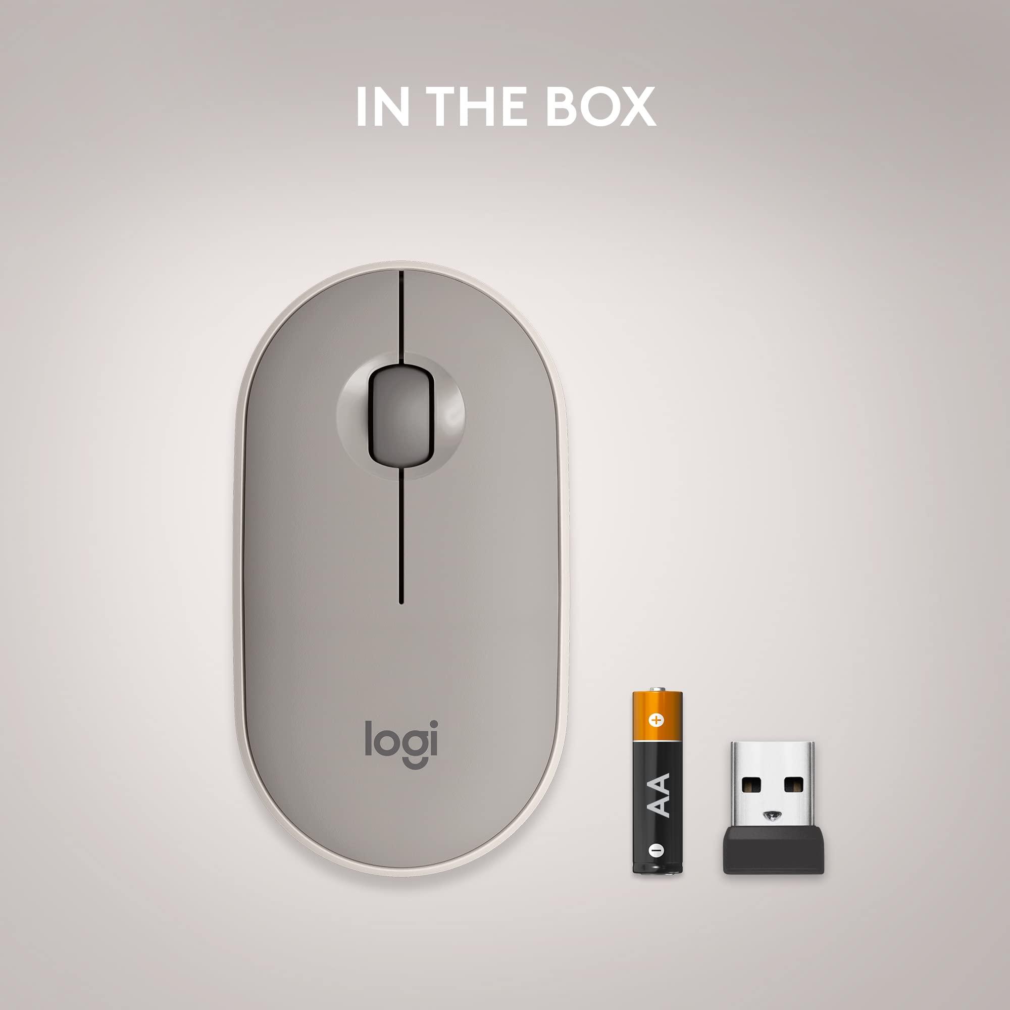 Logitech Pebble Wireless Mouse with Bluetooth or 2.4 GHz Receiver, Silent, Slim Computer Mouse with Quiet Clicks, for Laptop/Notebook/iPad/PC/Mac/Chromebook - Sand - Image 8