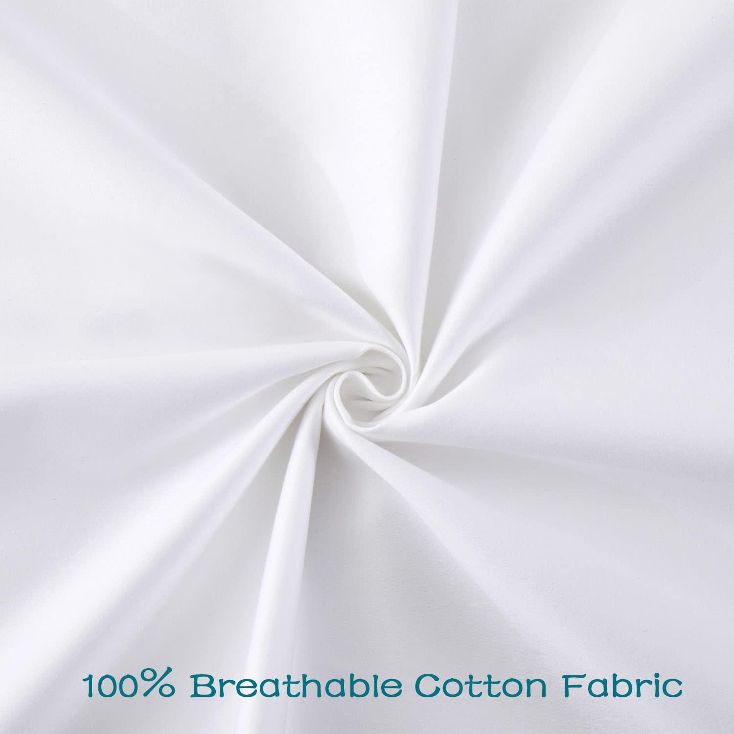 LOSAFEFE 100% Cotton Zippered Pillow Cases Standard Size Set of 4, Super Soft & Breathable Pillow Protectors with Zipper, White Pillow Case Covers 20x26 Inches - Image 4