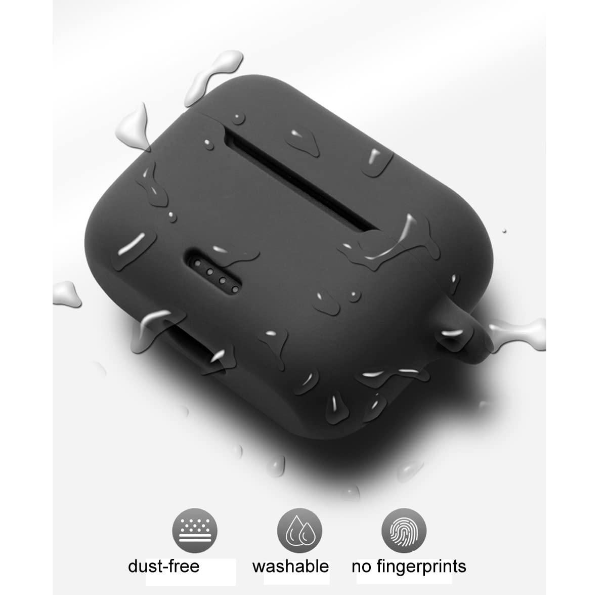 Claiol Silicone Case for TOZO NC2, Premium Shockproof Protective Case Cover with Keychain. (Black) - Image 4