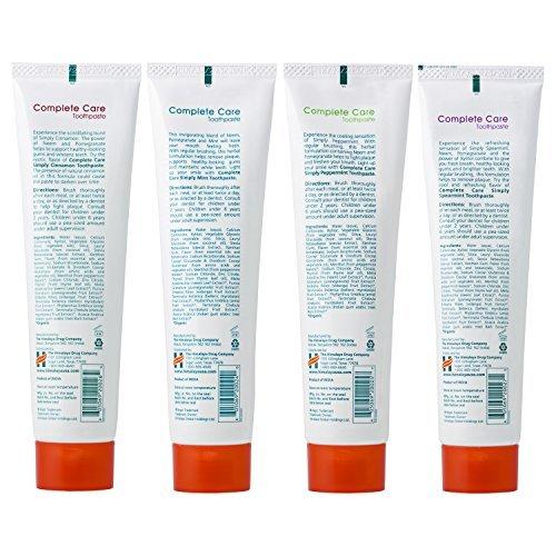 Himalaya Botanique Complete Care Toothpaste, Variety Pack - Fluoride Free Toothpaste for Clean Teeth & Fresh Breath - Vegan, Gluten Free, No Artificial Flavors, 5.29 oz (Pack of 4) - Image 3