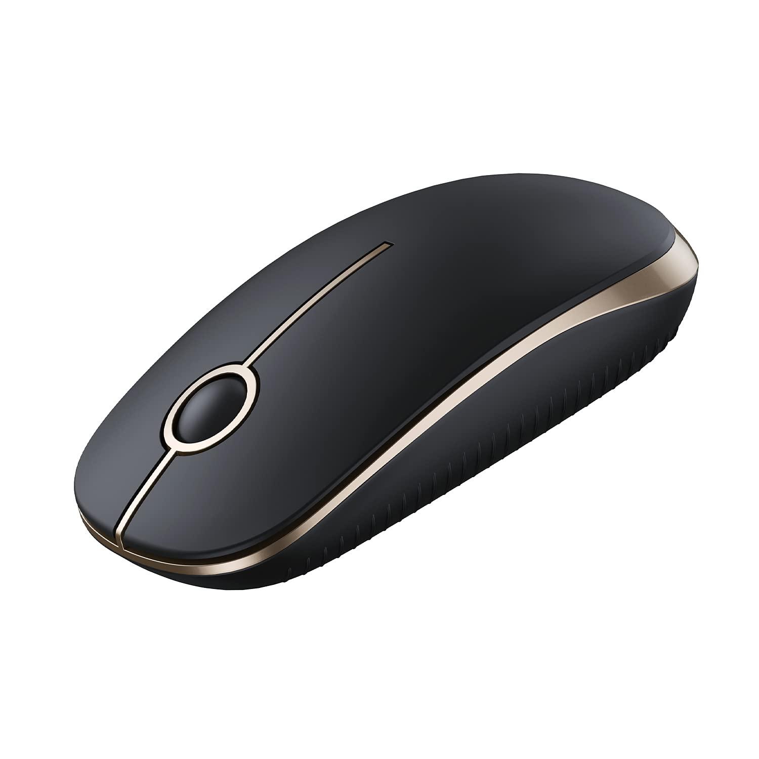 VssoPlor Wireless Mouse, 2.4G Slim Portable Computer Mice with Nano Receiver for Notebook, PC, Laptop, Computer (Black and Gold) - Image 9