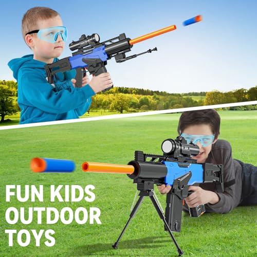 Toy Gun Automatic Sniper Rifle with Scope, Tactical Vest Kit, Toy Foam Blasters with 200 Soft Bullets, 2 Magazinine and Bipod, Electric Gun for Boys Age 8-12, Gifts for Birthday Christmas - Image 3