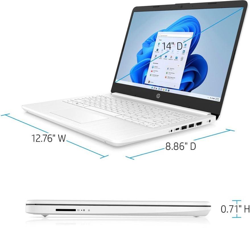 HP 14" LED Business Laptop Computer, 16GB RAM 320GB Storage (64GB eMMC+256GB SD Card), Intel Quad-Core N4120, Windows 11 S Laptop with 1-Year Microsoft Office 365, PLUSERA Earphones, White - Image 7
