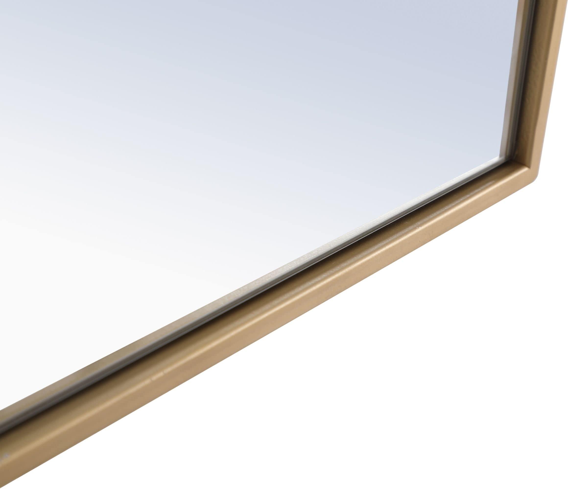 Elegant Decor Monet 40" x 24" Rectangle Metal Frame Mirror in Brass - Image 7