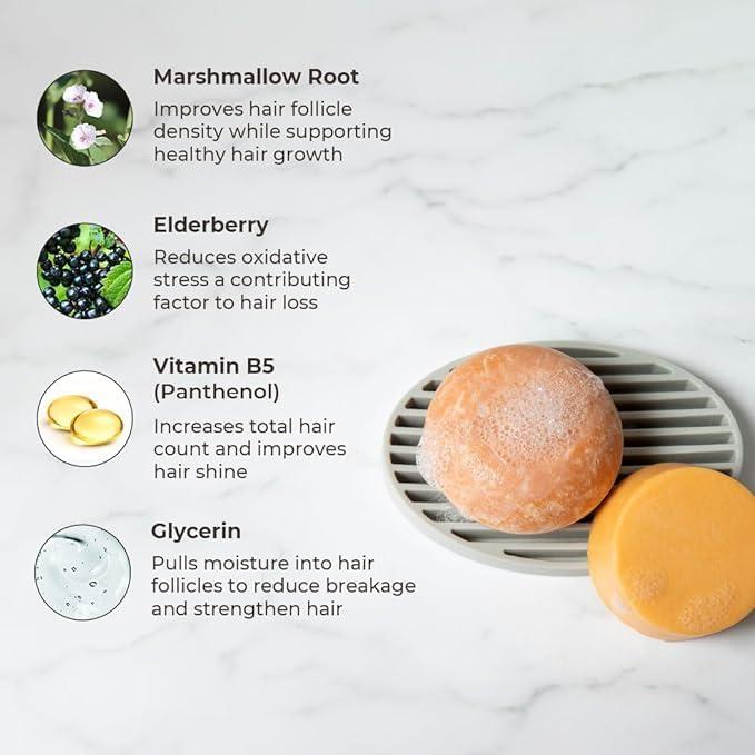 The Earthling Co. Shampoo & Conditioner Bar Set - Promote Hair Growth, Strengthen & Volumize All Hair Types - Paraben & Sulfate Free Formula with Natural Ingredients for Dry Hair (Vanilla Coconut) - Image 3