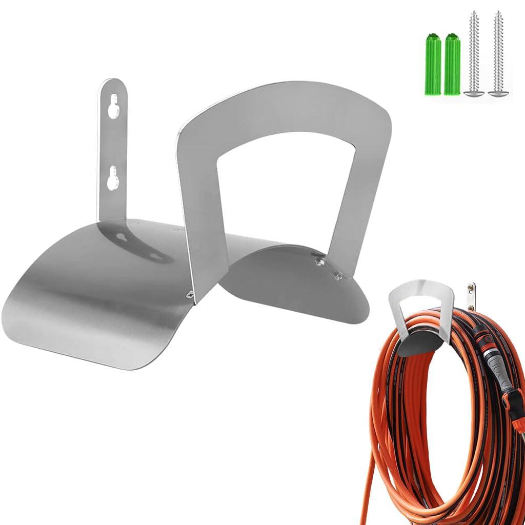 Primst Garden Hose Holder Wall Mount Hose Hanger Heavy Duty Metal Hose Bracket Water Hose Storage Organizer Durable Hose Holders (Stainless Steel)