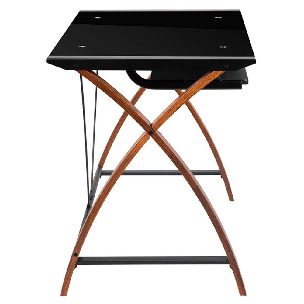 Flash Furniture Jude Black Glass L-Shape Corner Computer Desk with Pull-Out Keyboard Tray - Image 5