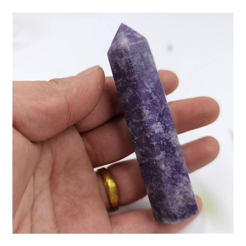 Health & Household 1PC Natural Crystal Lepidolite Column Crystal Point Quartz Mineral Stone Healing Obelisk Wand Home Decor DIY Gift Decoration - Image 3