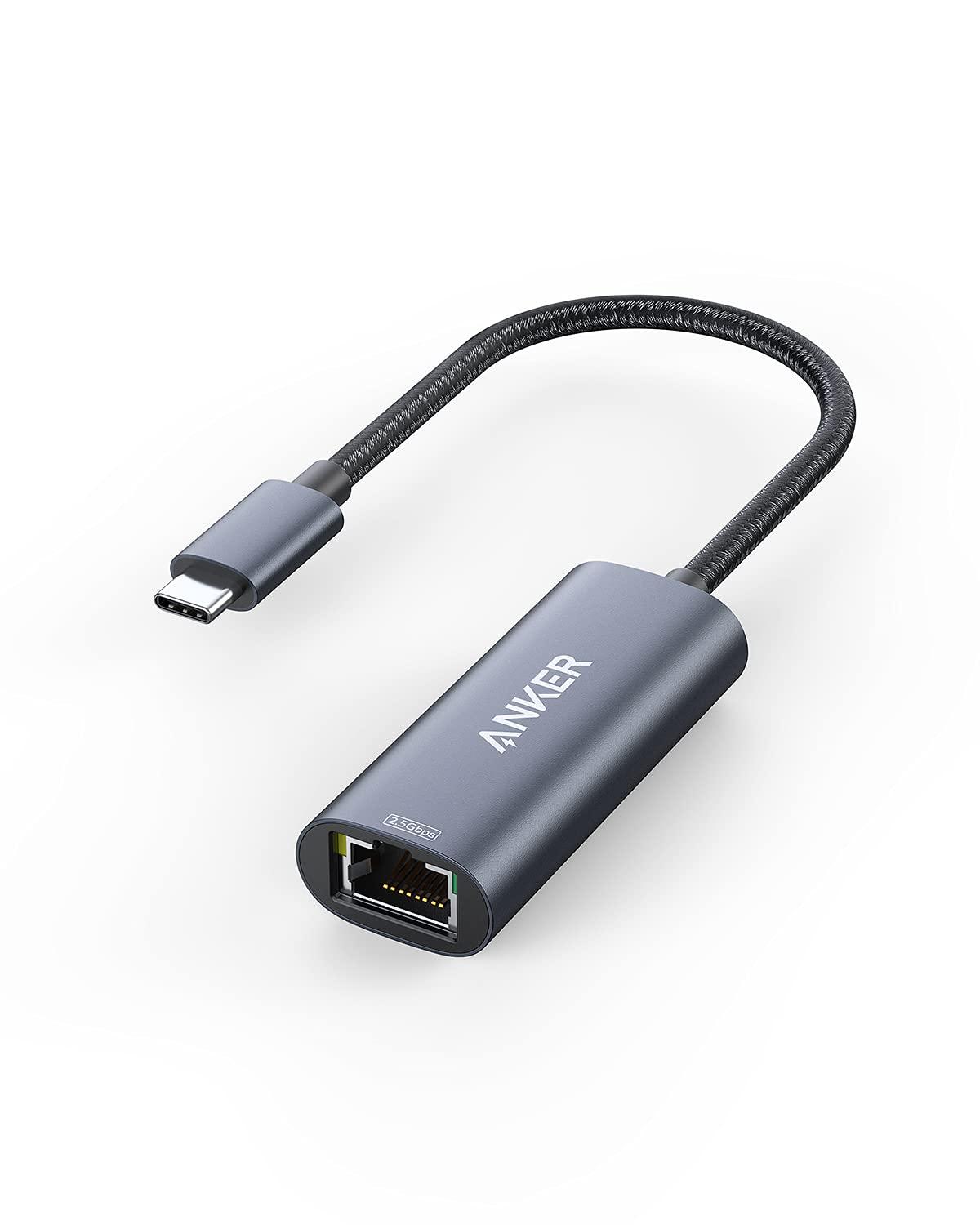 Anker USB C to Ethernet Adapter,USB Type-C to 2.5 Gbps Ethernet LAN Network Adapter,Aluminum Portable,for MacBook Pro, MacBook Air 2018 and Later, iPad Pro 2018 and Later, XPS
