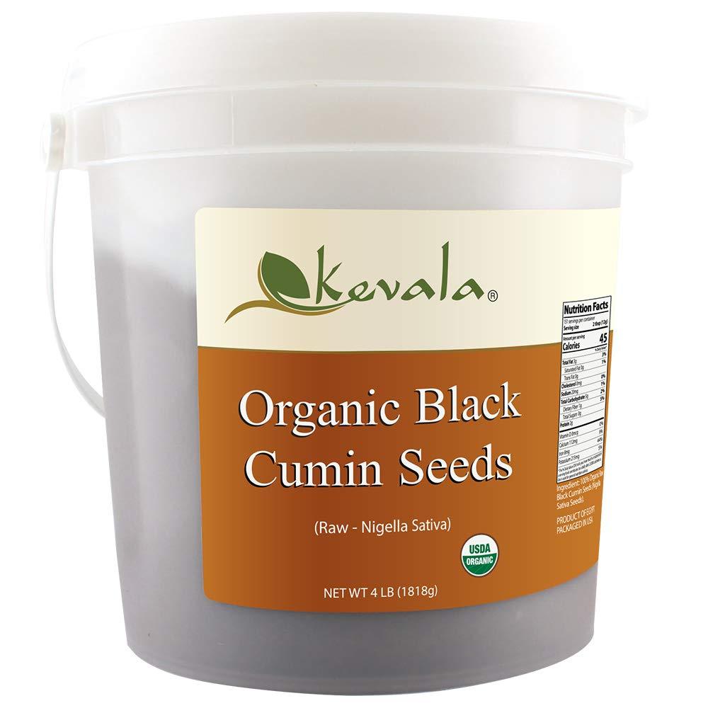 Kevala Organic Black Cumin Seeds - 4 lb – Organic Black Seeds Raw – Bulk Nigella Sativa – Gluten Free – Vegan – For Cooking - Seasoning