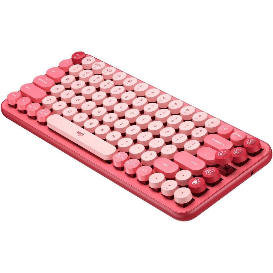 Logitech POP Mechanical Wireless Keyboard with Customizable Emoji Keys, Durable Compact Design, Bluetooth or USB Connectivity, Multi-Device, OS Compatible - Heartbreaker Rose - Image 4