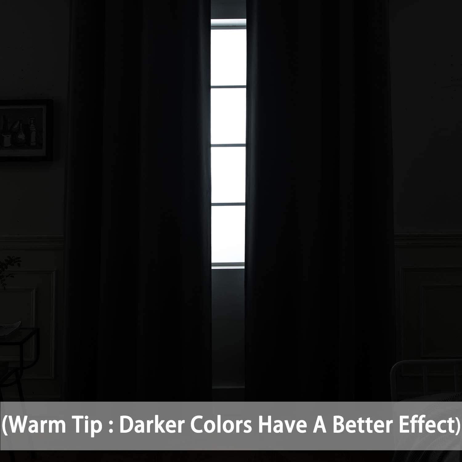 Yakamok Room Darkening Gray Blackout Curtains, Light Blocking Thermal Insulated Grommet Drapes for Bedroom Living Room, 52W x 84L, Grey Curtains, 2 Panels, 2 Tie Backs Included - Image 5