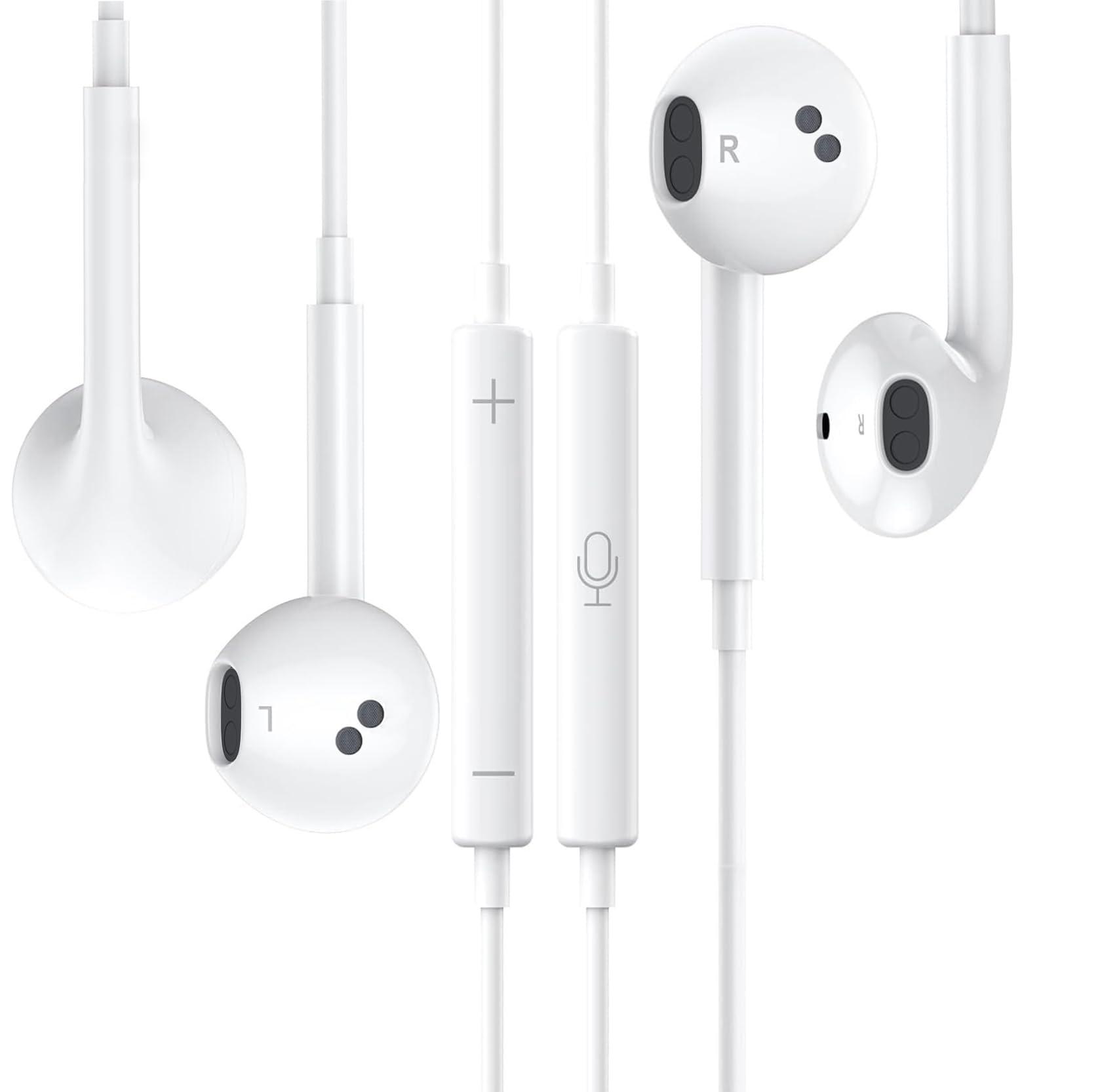 2 Packs LiIIting Headphones for iPhone Earphones Wired Nosie Reduction Built-in Microphone&Volume Control Headsets，Earbuds for iPhone 14/13/12/11/XR/XS/X/8/7/6/SE/Pro/Pro Max, Support All iOS System