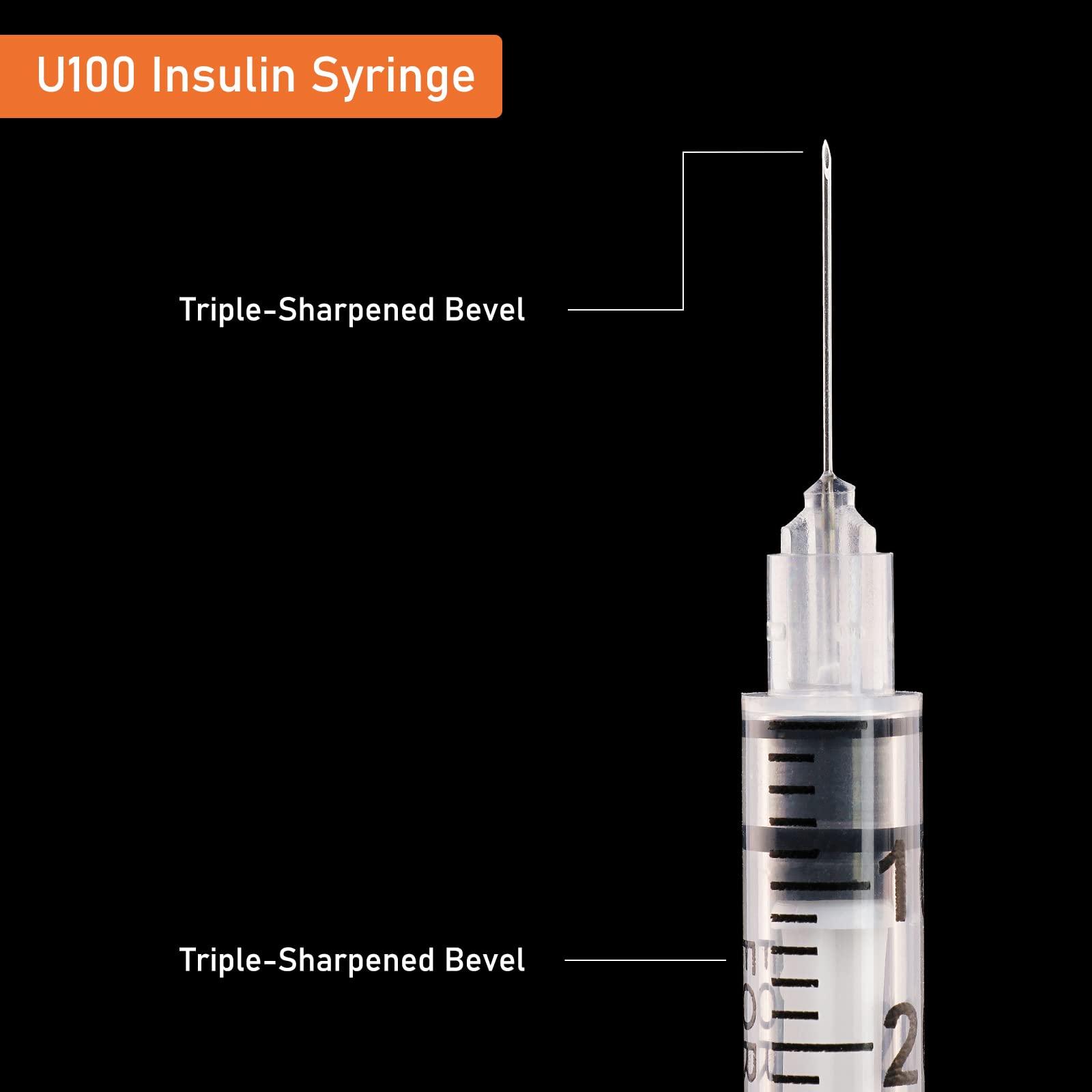 1ml/cc 31G Syringe 5/16" (8mm) Needle, Disposable Individual Package Pack of 100 - Image 4