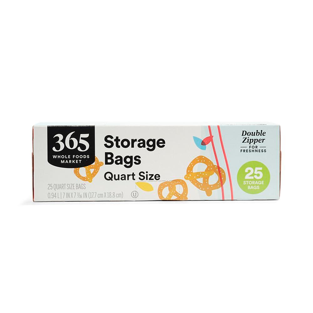 365 by Whole Foods Market, Quart Size Storage Bags, Double Zipper, 25 Count - Image 2