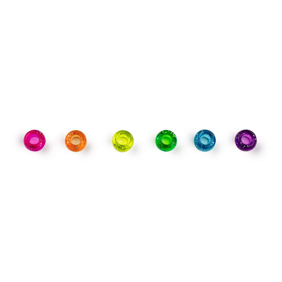 Hygloss Products Bucket O’Beads - Plastic Pony Bead Assortment for Crafts, Jewelry, Keychains and More - Reusable Container - Glitter Jelly Assorted Colors - 6x9 mm - 1,000 Pcs,6892 - Image 6
