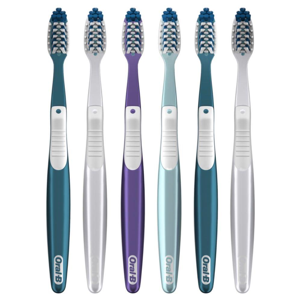 Oral-B Pro Health CrossAction All in One Soft Toothbrushes, Deep Plaque Fighter, Rounded Bristles Gentle on Teeth, Tongue and Cheek Cleaner, Gum Stimulators, 6 Count, Tooth Brush Pack - Image 7