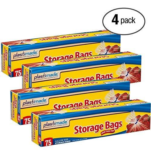 Plastimade Disposable Plastic Storage Bags With Original Twist Tie, 1 Gallon Size, 300 Bags, Great Thanksgiving For Home, Office, Vacation, Traveling, Sandwich, Fruits, Cake, Cookies, Or Any Snack - Image 6