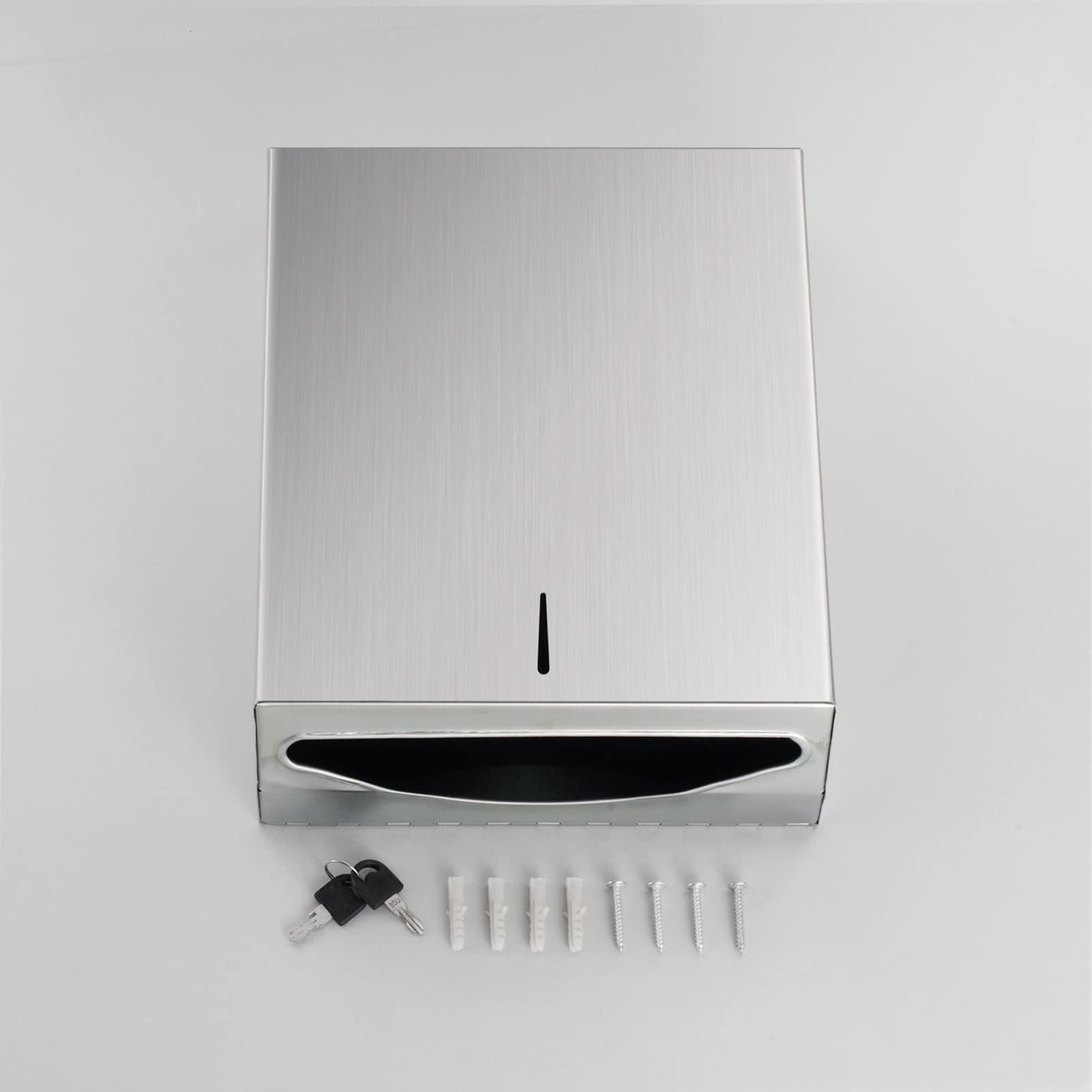 Paper Towel Dispenser Wall Mount - Multifold Trifold Paper Towel Dispensers, Large Capacity Stainless Steel Tissue Holder, Suitable for Bathrooms and Public Places - Image 6