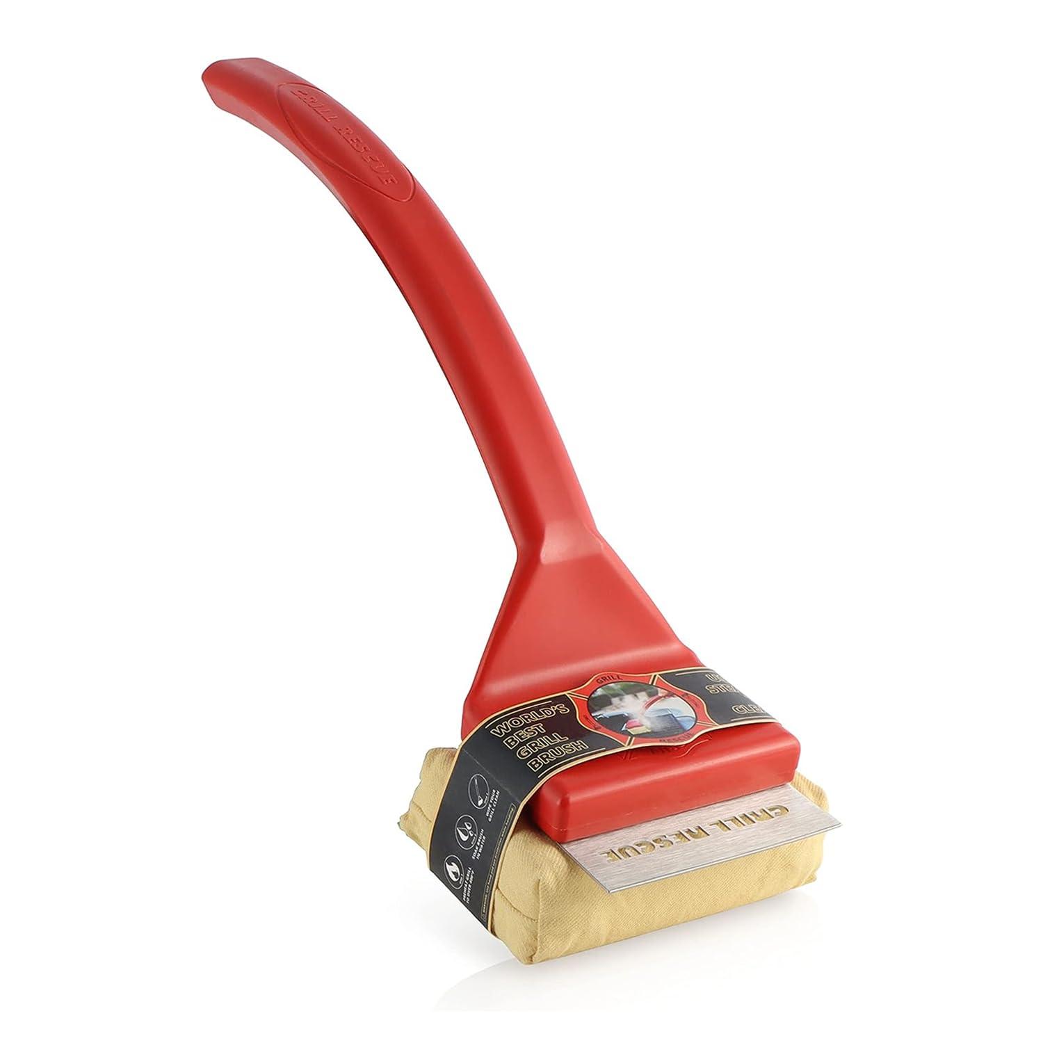 Grill Rescue BBQ Replaceable Cleaning Head, Bristle Free - Durable and Unique Grill Tools for Cast Iron or Stainless-Steel Grates, Barbecue Cleaner