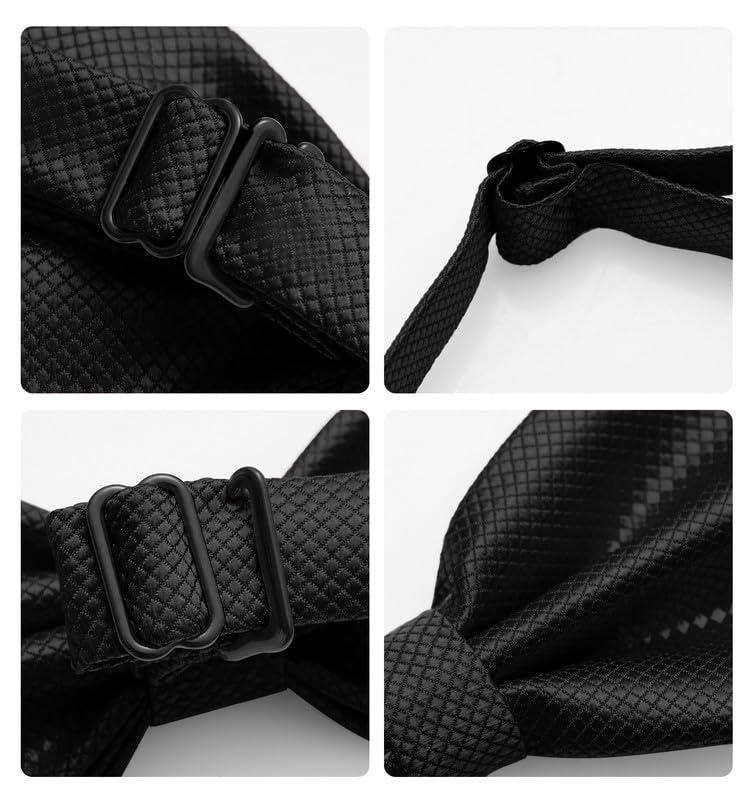 MAGE MALE Men’s Classic Solid Pre-tied Bow Tie for Wedding,Formal Tuxedo Adjustable Neck Bowtie - Image 3