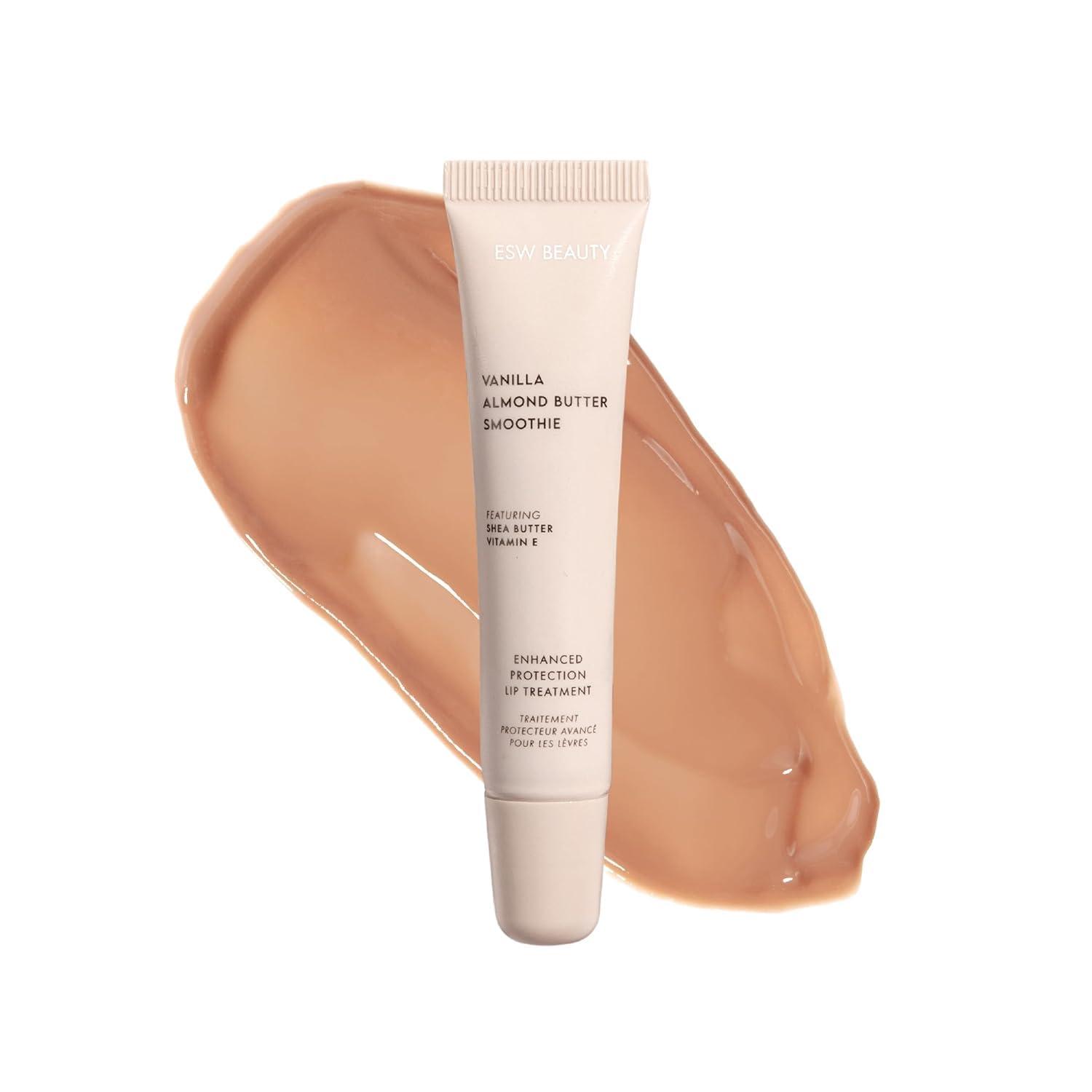 ESW Beauty Vanilla Almond Butter Lip Treatment - Light Caramel Brown Tint with Shea Butter, Vitamin E, Vanilla & Almond for Enhanced Protection & Skin Barrier Support