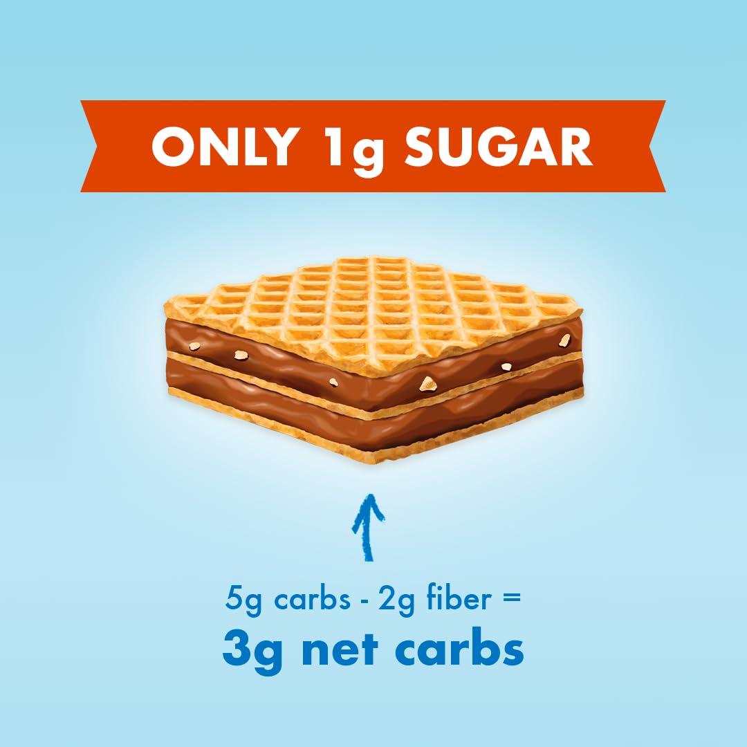 Rip van Wafels Rip Van Chocolate Hazelnut Mini Wafer Cookies - Healthy Snacks - Mini Keto Cookies - Keto Snacks - Low Carb, Low Sugar (1g), Low Calorie and Vegan Snack - 28 Count - Image 5