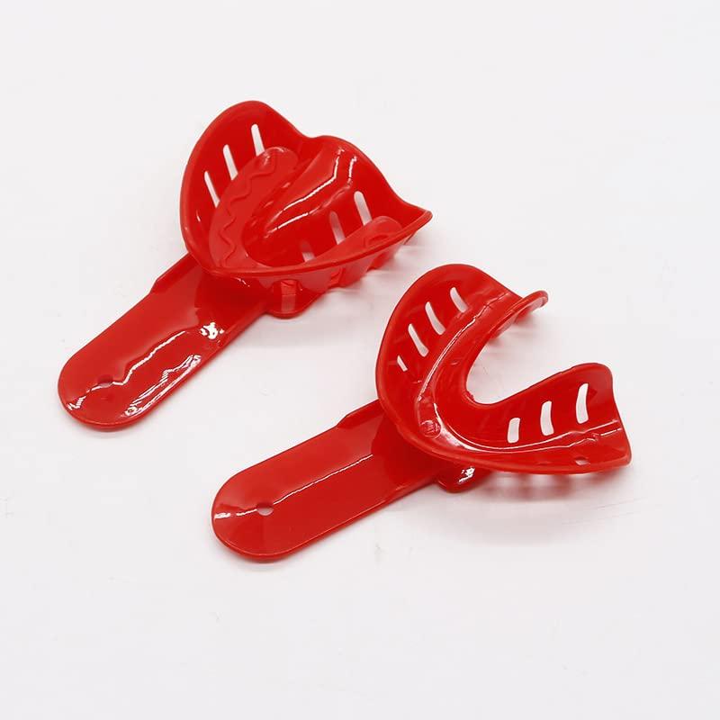 10Pcs Colorful Dental Impression Trays Plastic Materials Disposable Child Teeth Tray Holder Dental Oral Care Lab Equipment (Color : Red) - Image 7