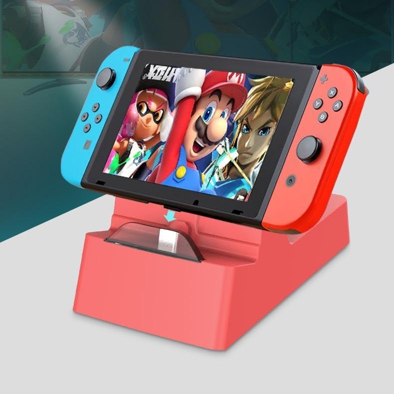 G-STORY Switch Game Console Video Converter HDMl to TV Base NS Portable USB-C Type-c Charging Base Accessories Smartphone (RED)