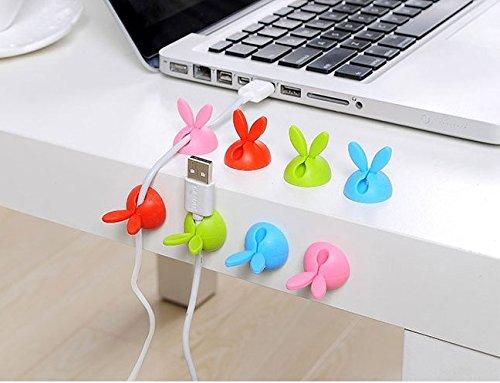 WOIWO 12PCS Desktop Cable Organizer for Electrical Computer Charging Mouse Cord Holder (Random Color) - Image 4
