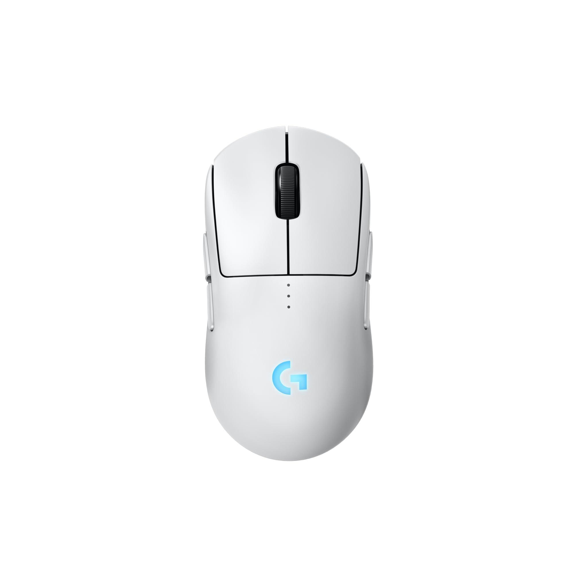 Logitech G PRO 2 Lightspeed Wireless Gaming Mouse, Right- or Left-Handed Mouse with up to 4 Customizable and Switchable Magnetic Side Buttons, 44K DPI Sensor, USB-C Charging, for PC/Mac - White