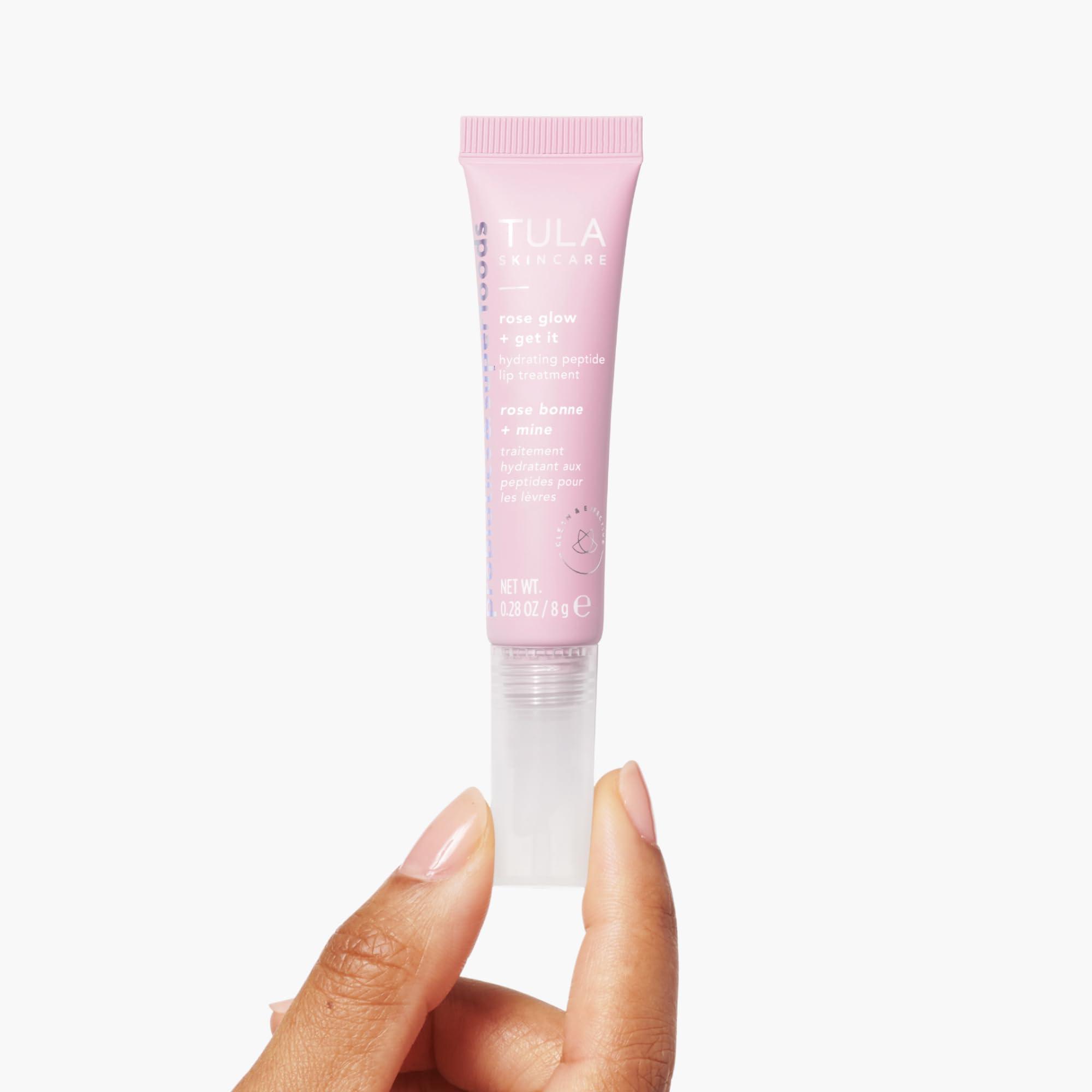 TULA Skin Care Rose Glow + Get It Lip Balm - Hydrating Peptide Lip Treatment with Hyaluronic Acid & Vitamin E, 0.28 oz. - Image 3
