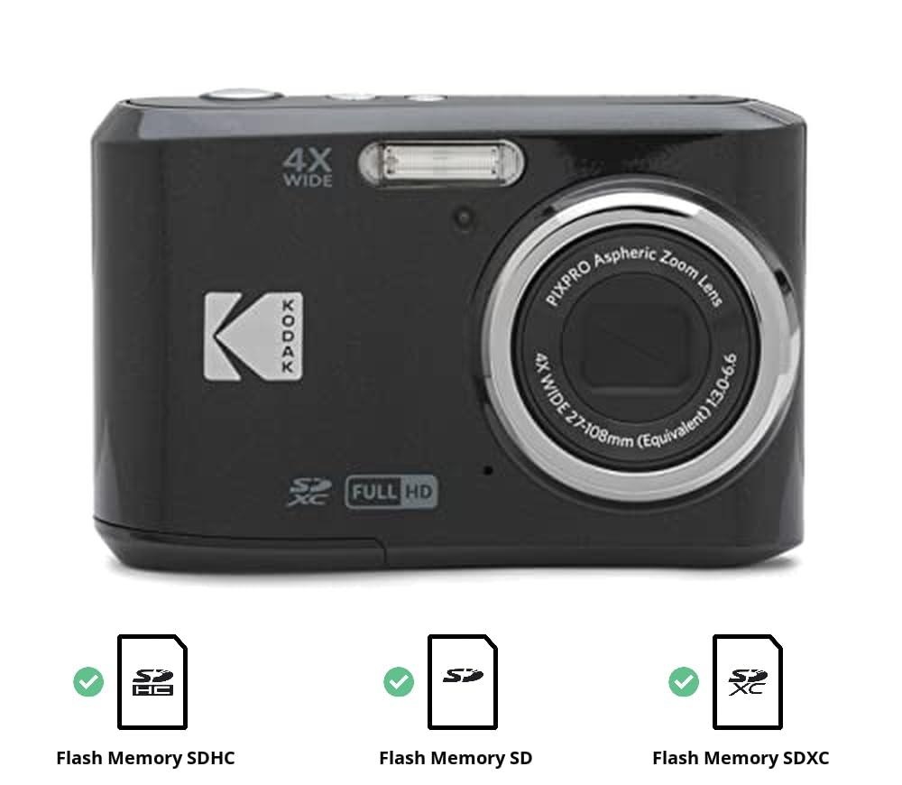 KODAK PIXPRO Friendly Zoom FZ45-BK 16MP Digital Camera with 4X Optical Zoom 27mm Wide Angle and 2.7" LCD Screen (Black) - Image 3
